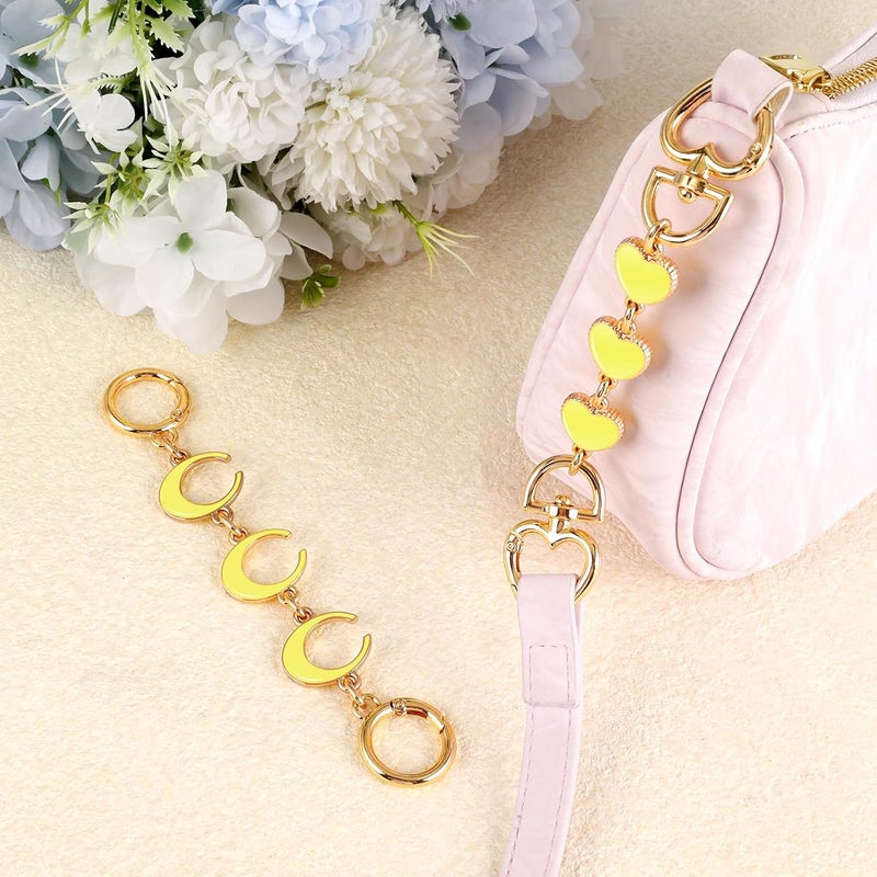 Tmtains 2Pcs Bag Extender Chain Gold Purse Extender Chain Heart Moon Purse Strap Extenders Yellow Purses Strap Replacement Crossbody Bags Accessories for Women Cute Bag Charms for Handbags Tote Bags Supply - Image 5